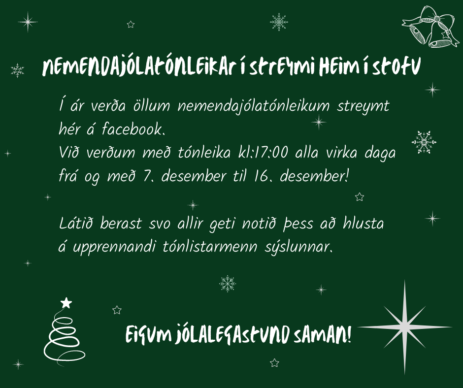 Nemendatónleikar í desember 2020