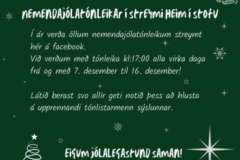 Nemendatónleikar í desember 2020